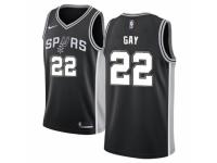 Men Nike San Antonio Spurs #22 Rudy Gay  Black Road NBA Jersey - Icon Edition