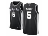 Men Nike San Antonio Spurs #5 Dejounte Murray  Black Road NBA Jersey - Icon Edition