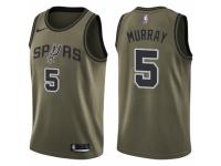 Men Nike San Antonio Spurs #5 Dejounte Murray Swingman Green Salute to Service NBA Jersey
