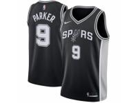 Men Nike San Antonio Spurs #9 Tony Parker  Black Road NBA Jersey - Icon Edition