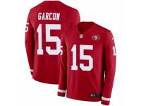 Men Nike San Francisco 49ers #15 Pierre Garcon Limited Red Therma Long Sleeve NFL Jersey