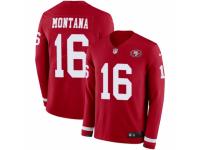 Men Nike San Francisco 49ers #16 Joe Montana Limited Red Therma Long Sleeve NFL Jersey