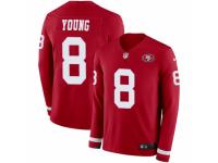 Men Nike San Francisco 49ers #8 Steve Young Limited Red Therma Long Sleeve NFL Jersey