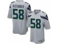 Men Nike Seattle Seahawks #58 D.J. Alexander Game Grey Alternate NFL Jersey