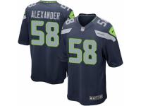 Men Nike Seattle Seahawks #58 D.J. Alexander Game Navy Blue Team Color NFL Jersey
