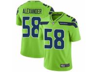 Men Nike Seattle Seahawks #58 D.J. Alexander Limited Green Rush Vapor Untouchable NFL Jersey
