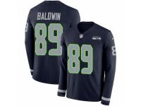 Men Nike Seattle Seahawks #89 Doug Baldwin Limited Navy Blue Therma Long Sleeve NFL Jersey