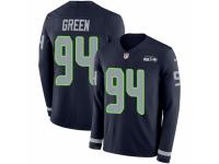Men Nike Seattle Seahawks #94 Rasheem Green Limited Navy Blue Therma Long Sleeve NFL Jersey