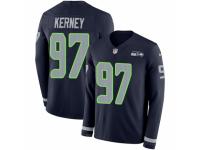 Men Nike Seattle Seahawks #97 Patrick Kerney Limited Navy Blue Therma Long Sleeve NFL Jersey
