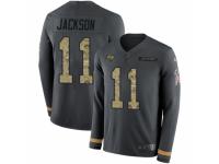 Men Nike Tampa Bay Buccaneers #11 DeSean Jackson Limited Black Salute to Service Therma Long Sleeve NFL Jersey