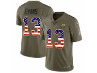 Men Nike Tampa Bay Buccaneers #13 Mike Evans Limited Olive/USA Flag 2017 Salute to Service NFL Jersey