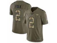 Men Nike Tampa Bay Buccaneers #2 Nick Folk Limited Olive/Camo 2017 Salute to Service NFL Jersey
