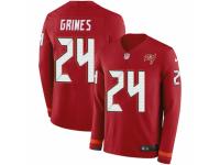 Men Nike Tampa Bay Buccaneers #24 Brent Grimes Limited Red Therma Long Sleeve NFL Jersey