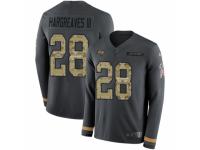 Men Nike Tampa Bay Buccaneers #28 Vernon Hargreaves III Limited Black Salute to Service Therma Long Sleeve NFL Jersey