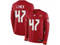 Men Nike Tampa Bay Buccaneers #47 John Lynch Limited Red Therma Long Sleeve NFL Jersey