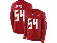 Men Nike Tampa Bay Buccaneers #54 Lavonte David Limited Red Therma Long Sleeve NFL Jersey