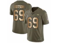 Men Nike Tampa Bay Buccaneers #69 Demar Dotson Limited Olive/Gold 2017 Salute to Service NFL Jersey