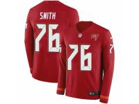 Men Nike Tampa Bay Buccaneers #76 Donovan Smith Limited Red Therma Long Sleeve NFL Jersey