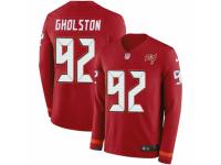 Men Nike Tampa Bay Buccaneers #92 William Gholston Limited Red Therma Long Sleeve NFL Jersey