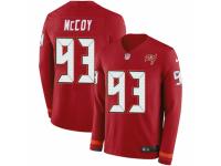 Men Nike Tampa Bay Buccaneers #93 Gerald McCoy Limited Red Therma Long Sleeve NFL Jersey