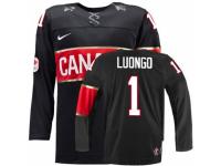 Men Nike Team Canada #1 Roberto Luongo Premier Black Third 2014 Olympic Hockey Jersey