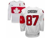 Men Nike Team Canada #87 Sidney Crosby Premier White Home 2014 Olympic Hockey Jersey