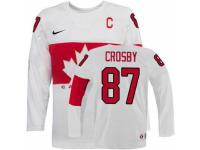 Men Nike Team Canada #87 Sidney Crosby Premier White Home C Patch 2014 Olympic Hockey Jersey