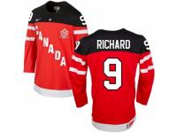 Men Nike Team Canada #9 Maurice Richard Premier Red 100th Anniversary Olympic Hockey Jersey
