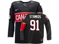 Men Nike Team Canada #91 Steven Stamkos Premier Black Third 2014 Olympic Hockey Jersey