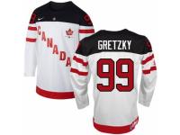 Men Nike Team Canada #99 Wayne Gretzky Premier White 100th Anniversary Olympic Hockey Jersey