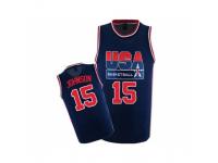 Men Nike Team USA #15 Magic Johnson Swingman Navy Blue 2012 Olympic Retro Basketball Jersey