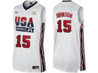 Men Nike Team USA #15 Magic Johnson Swingman White 2012 Olympic Retro Basketball Jersey
