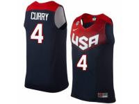 Men Nike Team USA #4 Stephen Curry Swingman Navy Blue 2014 Dream Team Basketball Jersey