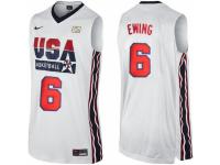Men Nike Team USA #6 Patrick Ewing Swingman White 2012 Olympic Retro Basketball Jersey