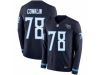 Men Nike Tennessee Titans #78 Jack Conklin Limited Navy Blue Therma Long Sleeve NFL Jersey