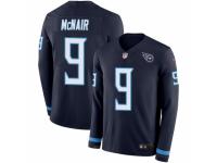 Men Nike Tennessee Titans #9 Steve McNair Limited Navy Blue Therma Long Sleeve NFL Jersey
