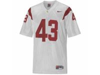 Men Nike USC Trojans #43 Troy Polamalu White Authentic NCAA Jersey