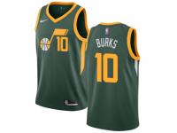 Men Nike Utah Jazz #10 Alec Burks Green  Jersey - Earned Edition