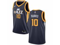 Men Nike Utah Jazz #10 Alec Burks  Navy Blue Road NBA Jersey - Icon Edition