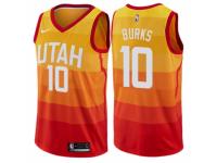 Men Nike Utah Jazz #10 Alec Burks  Orange NBA Jersey - City Edition