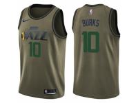 Men Nike Utah Jazz #10 Alec Burks Swingman Green Salute to Service NBA Jersey