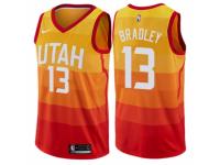 Men Nike Utah Jazz #13 Tony Bradley  Orange NBA Jersey - City Edition
