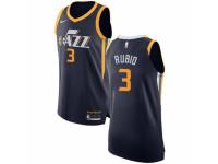 Men Nike Utah Jazz #3 Ricky Rubio Navy Blue Road NBA Jersey - Icon Edition