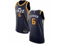 Men Nike Utah Jazz #6 Joe Johnson Navy Blue Road NBA Jersey - Icon Edition