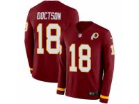 Men Nike Washington Redskins #18 Josh Doctson Limited Burgundy Therma Long Sleeve NFL Jersey