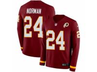 Men Nike Washington Redskins #24 Josh Norman Limited Burgundy Therma Long Sleeve NFL Jersey