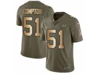 Men Nike Washington Redskins #51 Will Compton Limited Olive/Gold 2017 Salute to Service NFL Jersey