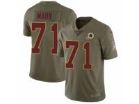 Men Nike Washington Redskins #71 Charles Mann Limited Olive 2017 Salute to Service NFL Jersey
