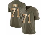 Men Nike Washington Redskins #71 Charles Mann Limited Olive/Gold 2017 Salute to Service NFL Jersey