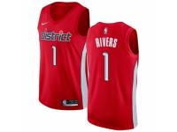 Men Nike Washington Wizards #1 Austin Rivers Red  Jersey - Earned Edition